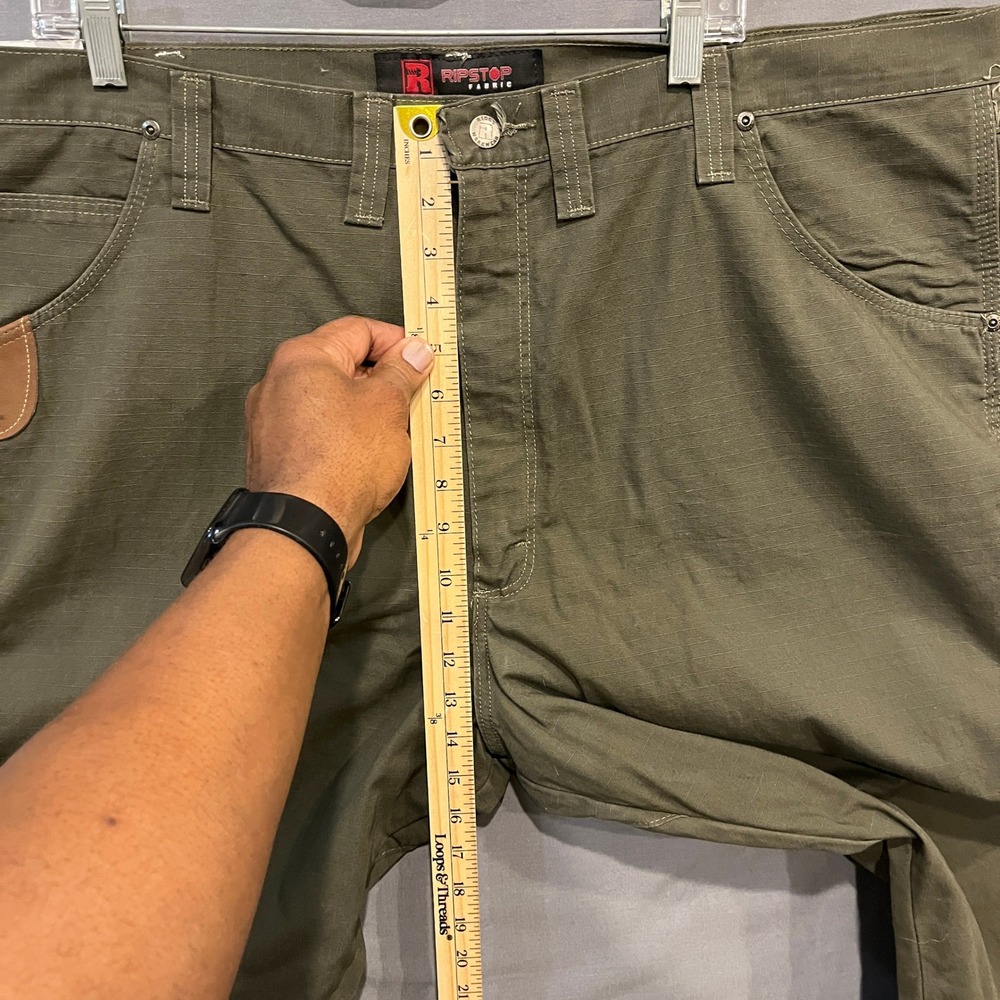 Wrangler Riggs Workwear Pants Mens 44x30 Green Ripstop Carpenter Utility 3W020LD - Picture 7 of 9